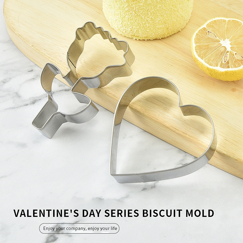 Provide Factory Custom Baking Diy Mould Hanukah Bakeware Set Holiday Heart Rose Tulip Type Stainless Steel Cookie Cutter