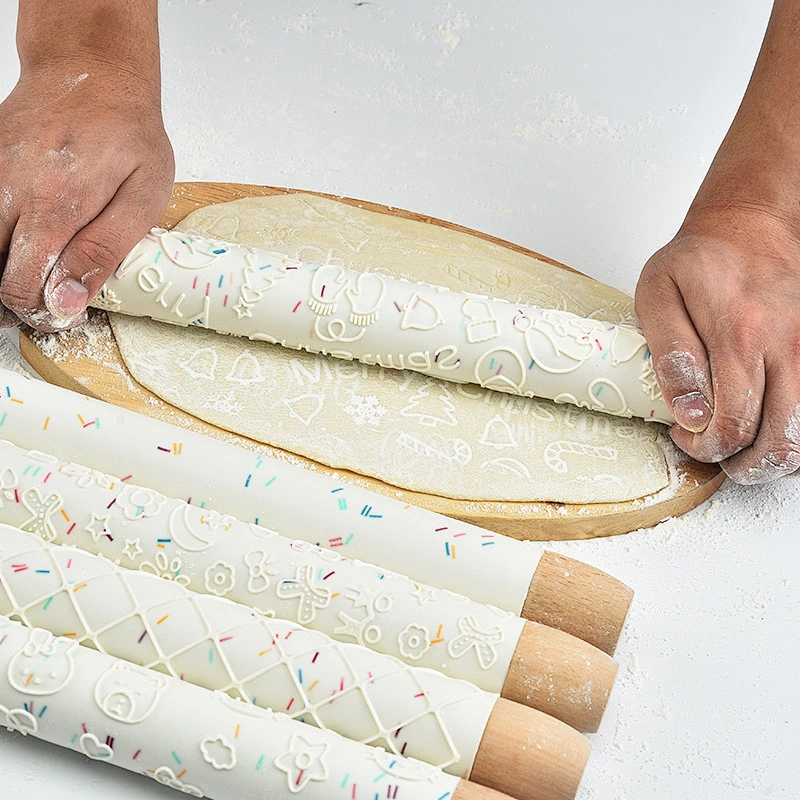 Factory Selling Non Stick Baking Fondant Mini Pizza Dough Roller Baking Utensils Silicone Rolling Pin Professional Rolling Pin