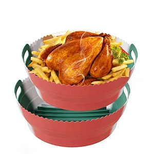 155g Non-stick Heat-resistant Silicon Air Fryer Basket Colour Air Fryer Pot Accessories Silicone Air Fryer Liners