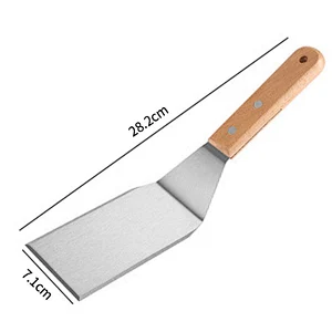 Hamburger Turner With Rosewood Handle Griddle Grill Turner/Burger Spatula Outdoor Bbq Accessories Barbecue Shovel