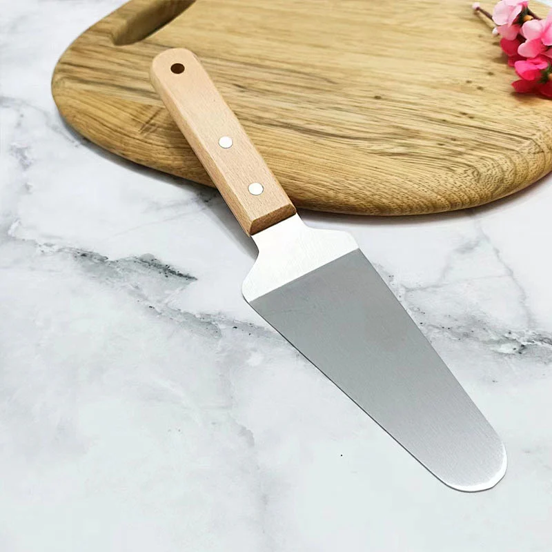 Hot Sale Stainless Steel Triangular Pizza Server Kitchen Tool Pizza Cutting Knife Cake Spatula Cheese Shovel Pizza Cake Turner