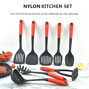 Amazon Hot Sale 8pcs Nylon Kitchen Tools Non-stick Turner Spoon Ladle Kitchen Accessories Nylon Kitchen Utensils Set Cookware