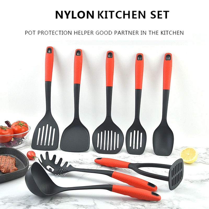 Amazon Hot Sale 8pcs Nylon Kitchen Tools Non-stick Turner Spoon Ladle Kitchen Accessories Nylon Kitchen Utensils Set Cookware