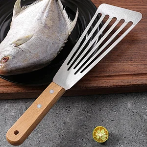 kitchen utensil  Fish Spatula Kitchen Stainless Steel Slotted Turner Spatula Nonstick Silicone Cookware slotted fish turner