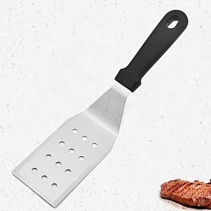 Metal Griddle Spatula BBQ Tools Slotted Spatula Turner BBQ Grill  Stainless Steel Spatula with Round Holes
