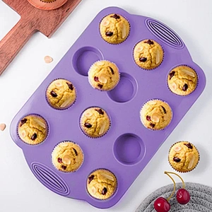 Silicone Mold 12 Cavity Round Cupcake Mold DIY Baking Moulds Tools Kitchen Baking Tray Accessories