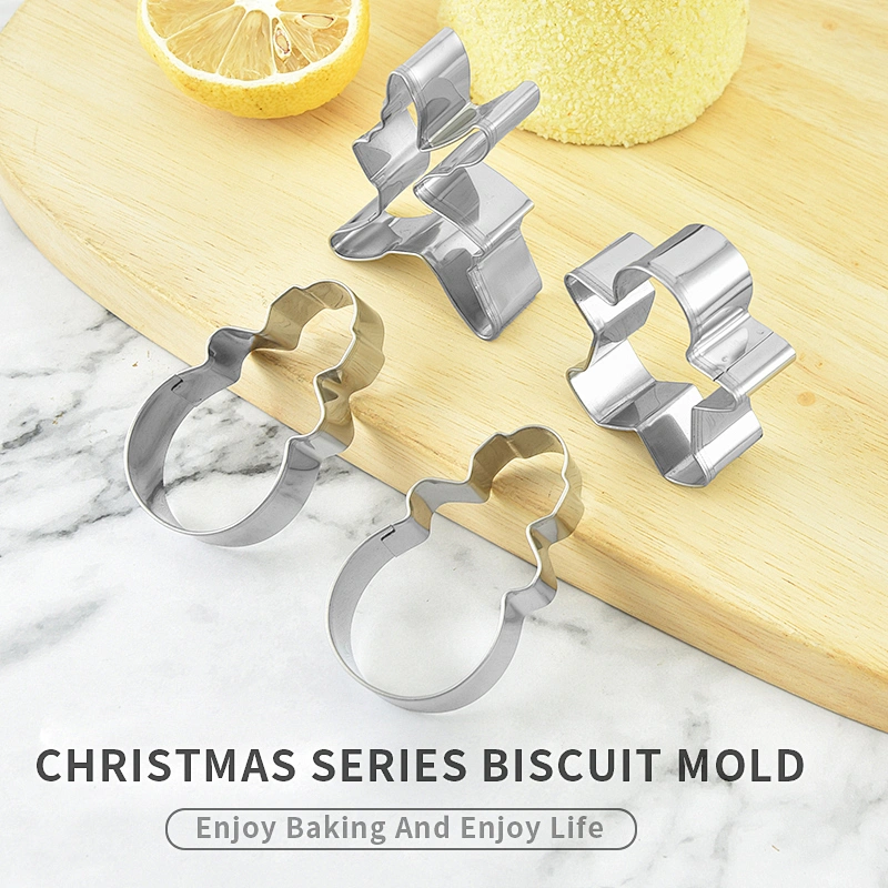 DIY Dessert Pastry Decoration Baking Tools Xmas Theme Biscuit Moulds bakeware set Christmas Stainless Steel Cookie Mold Custom