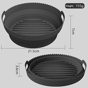 155g Durable Oven Reusable Silicone Air Fryer Accessories Non Stick Silicone Air Fryer Liner For Air Fryer Silicone Pot