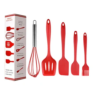 5 Pcs Kitchen Utensil Set Home And Kitchen Cooking Accessories Heat Resistant Silicone Kitchen Utensils Cooking Spatula Set