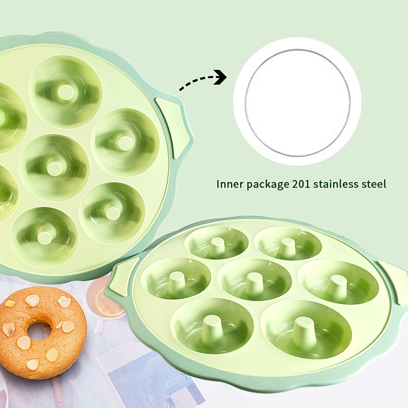 7-Cavity Silicone Cake Molds Mousse Cake Bakeware Baking Utensils Tool Chocolate Mold Silicone Donut Baking Pan Mold Tray