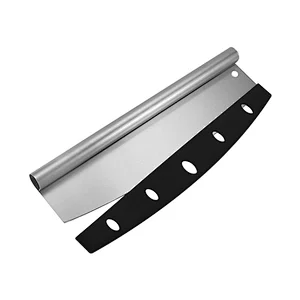 Pizza Cutter Outdoor Pizza Accessories Sharp Stainless Steel Pizza Slicer Knife Cutter Rocker Knife With Plastic Blade Sheath
