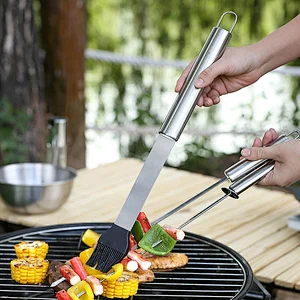 Heat Resistant Kitchen Barbecue Accessories Grill Brush Stainless Steel Sauce Basting Brushes Oil Brush BBQ Dressing Brush