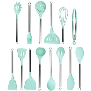 Hot Sale 14Pcs Stainless Steel Handle Silicone kitchen cooking utensils Cookware Kitchen accessories Sets of Kitchen Utensil