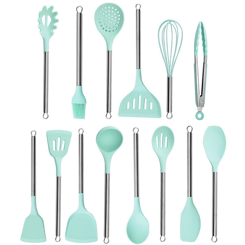 Hot Sale 14Pcs Stainless Steel Handle Silicone kitchen cooking utensils Cookware Kitchen accessories Sets of Kitchen Utensil