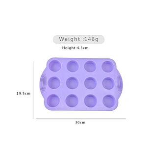 Silicone Mold 12 Cavity Round Cupcake Mold DIY Baking Moulds Tools Kitchen Baking Tray Accessories