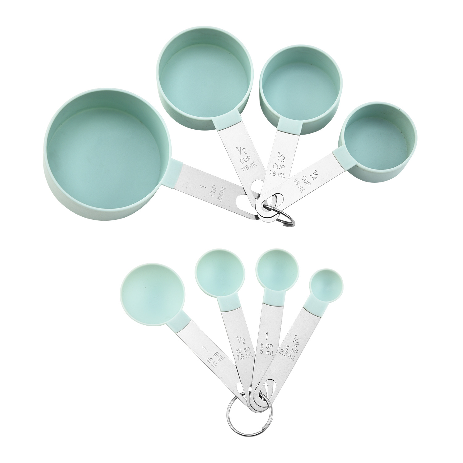 8pcs Measuring Cup And Digital Measuring Spoon Set With stainless steel Handle Convenient And Practical Kitchen Measuring Tool