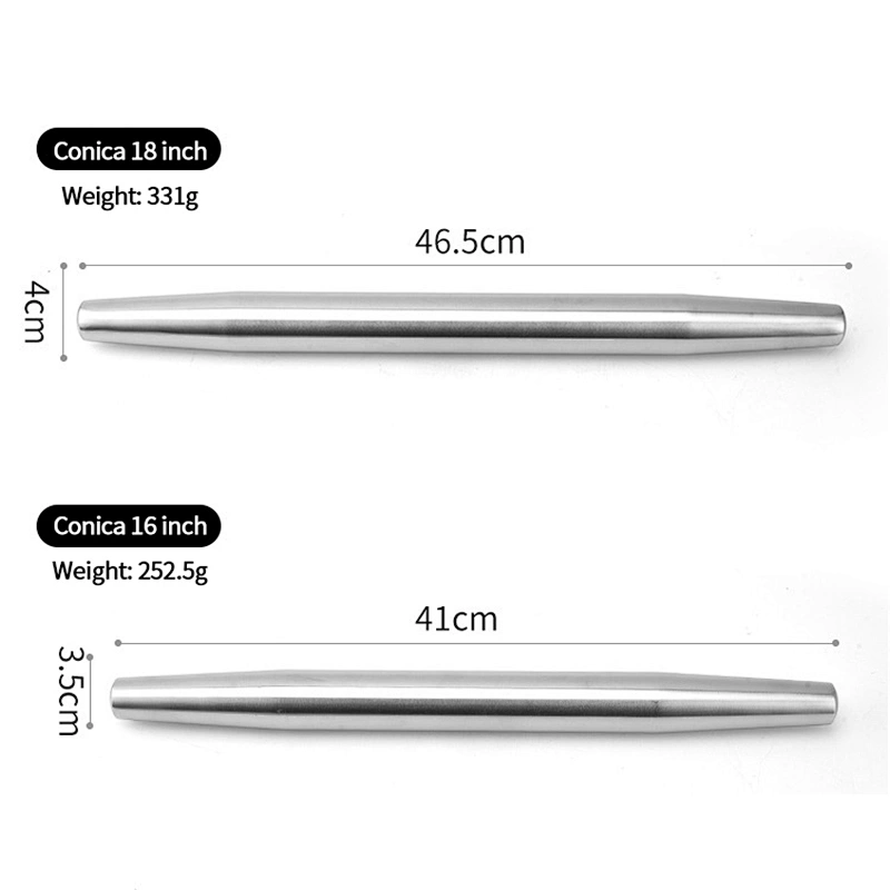 Reusable Sus304 Food Grade Not Stick French Baking Utensils Dough Rolling Pin Smooth Stainless Steel Rolling Pin