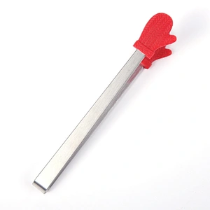 Hot Sale Silicone Mini Clips Salad Serving Bbq Ice Tongs Stainless Steel Handle Utensil Kitchen Tools Hand Shape Food Clip
