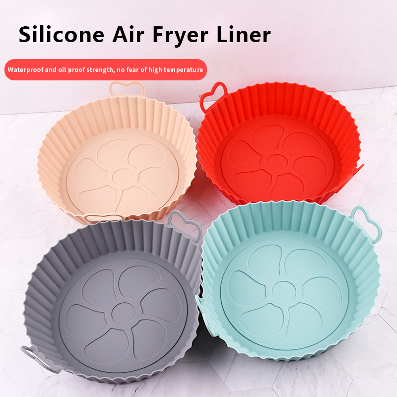80g Amazon Hot Selling Air Fryer Silicone Pot Reusable Air Fryer Liners baking accessories Silicone Air Fryer Inner Liner Pot