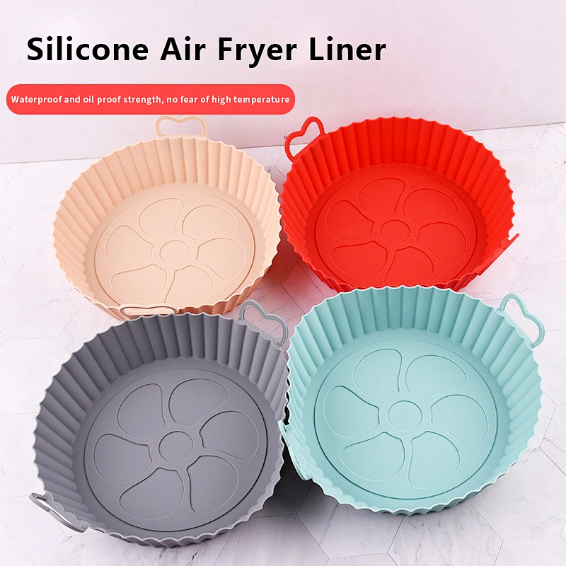 80g Amazon Hot Selling Air Fryer Silicone Pot Reusable Air Fryer Liners baking accessories Silicone Air Fryer Inner Liner Pot
