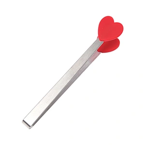 Hot Sale Silicone Mini Clips Salad Serving Bbq Ice Tongs Stainless Steel Handle Utensil Kitchen Tools Hand Shape Food Clip