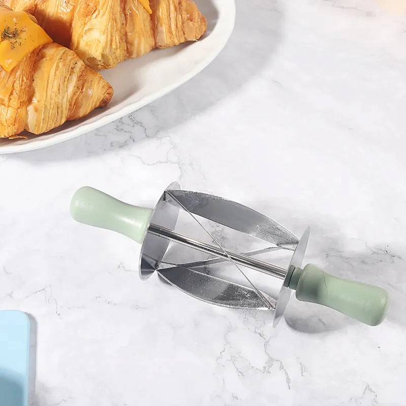 Kitchen Accessories Roller Cutter Baking Tool Stainless Steel Croissant Dough Cutter Kitchen Making Pastry Bread Tools