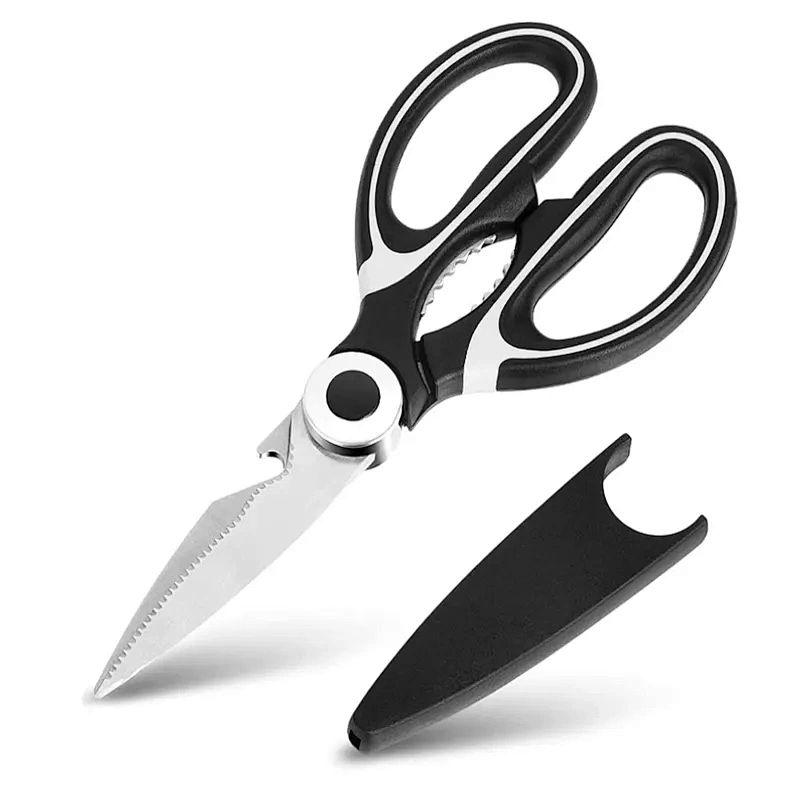 Multifunction black color stainless steel Kitchen Scissors