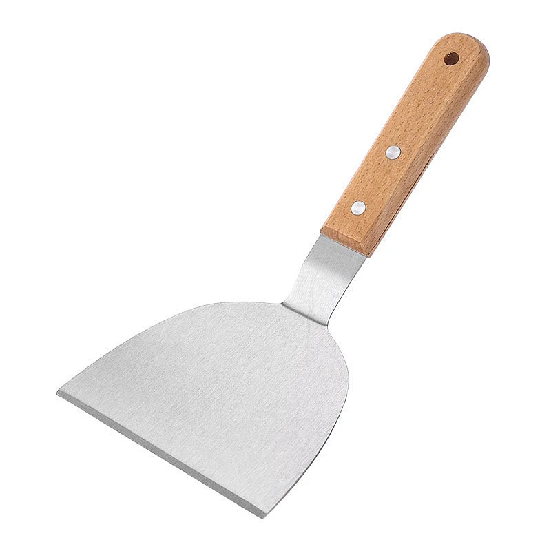 Hot Selling Stainless Steel Scraper Cutter With Wooden Handle Home Kitchen Pizza Shovel Bar Cake Cream Scraper Tools