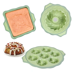 Cake mold set round silicone 3d cookie dough pizza baking pastry tools pan toast household oven tool cake molds