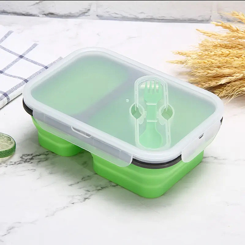 Bento Lunch Box 2 Compartment Durable food storage container collapsible lunch box containers