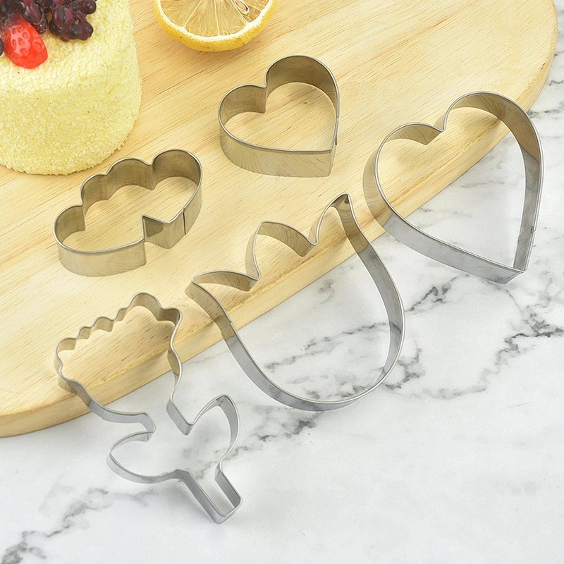 Provide Factory Custom Baking Diy Mould Hanukah Bakeware Set Holiday Heart Rose Tulip Type Stainless Steel Cookie Cutter