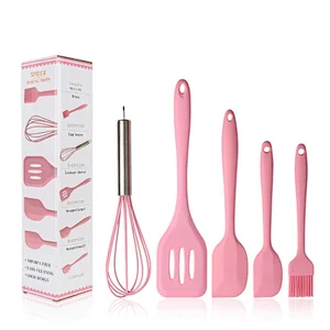 5 Pcs Kitchen Utensil Set Home And Kitchen Cooking Accessories Heat Resistant Silicone Kitchen Utensils Cooking Spatula Set