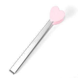Hot Sale Silicone Mini Clips Salad Serving Bbq Ice Tongs Stainless Steel Handle Utensil Kitchen Tools Hand Shape Food Clip