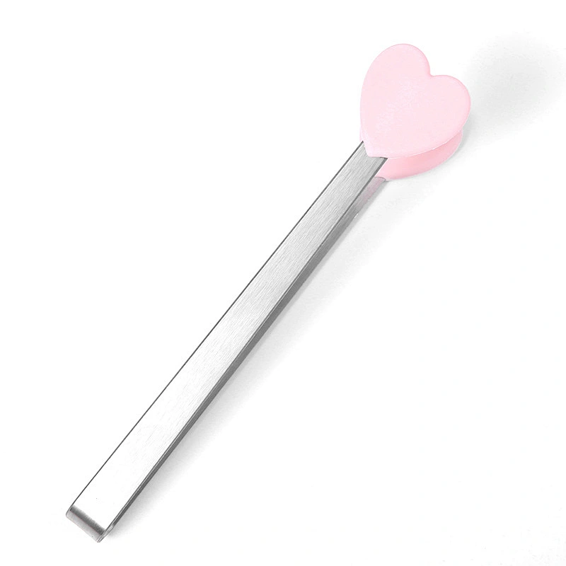 Hot Sale Silicone Mini Clips Salad Serving Bbq Ice Tongs Stainless Steel Handle Utensil Kitchen Tools Hand Shape Food Clip