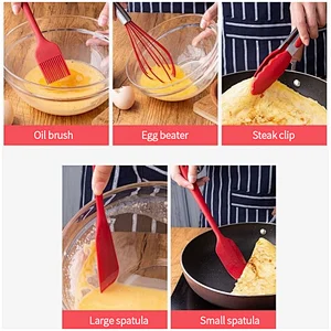 5 Pcs Kitchen Utensil Set Home And Kitchen Cooking Accessories Heat Resistant Silicone Kitchen Utensils Cooking Spatula Set