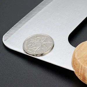 Double Wood Handle Crescent Chopper Blade Cake Tools Stainless Steel Sharp Mezzaluna Knife And Pizza Cutter Rocker