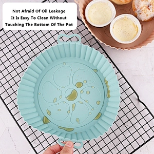80g Amazon Hot Selling Air Fryer Silicone Pot Reusable Air Fryer Liners baking accessories Silicone Air Fryer Inner Liner Pot