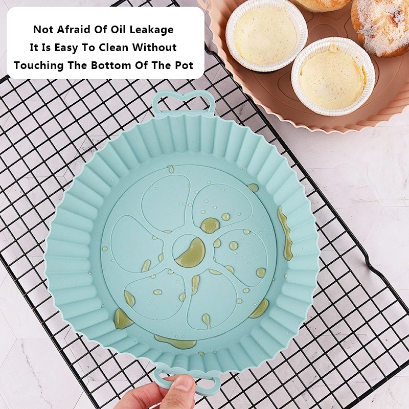 80g Amazon Hot Selling Air Fryer Silicone Pot Reusable Air Fryer Liners baking accessories Silicone Air Fryer Inner Liner Pot