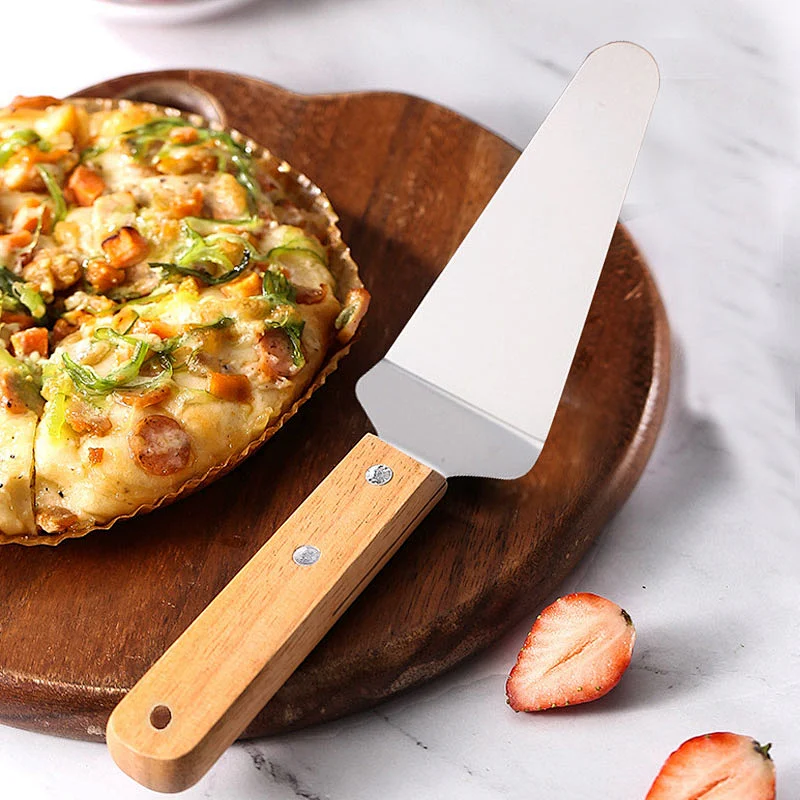 Hot Sale Stainless Steel Triangular Pizza Server Kitchen Tool Pizza Cutting Knife Cake Spatula Cheese Shovel Pizza Cake Turner