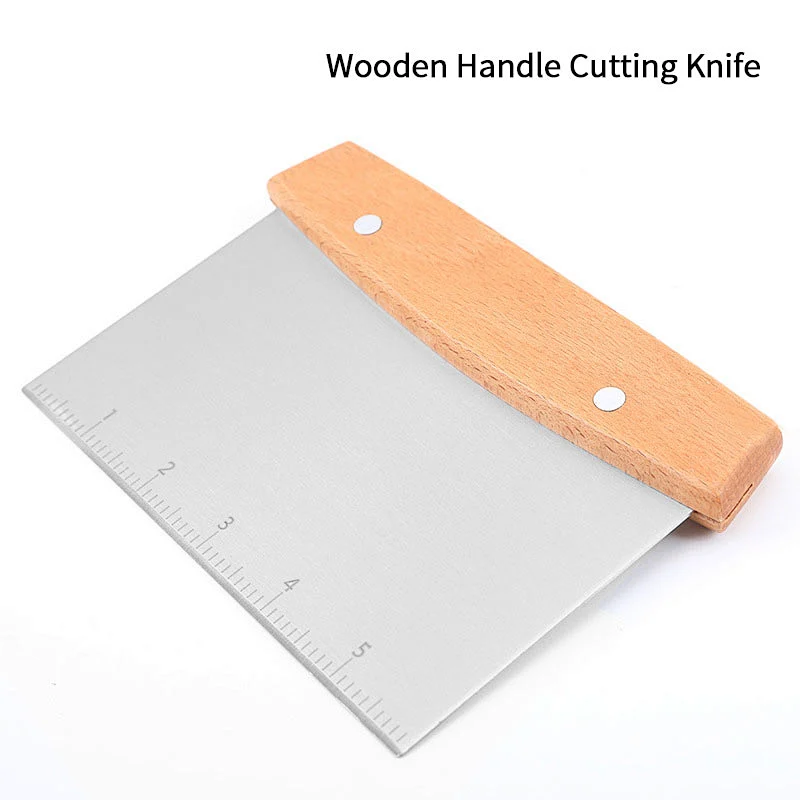 Dough Scraper Cake Scraper Bread Cutter Food Grade Dough Cutter Baking Tools Stainless Steel Dough Cutter With Measurement