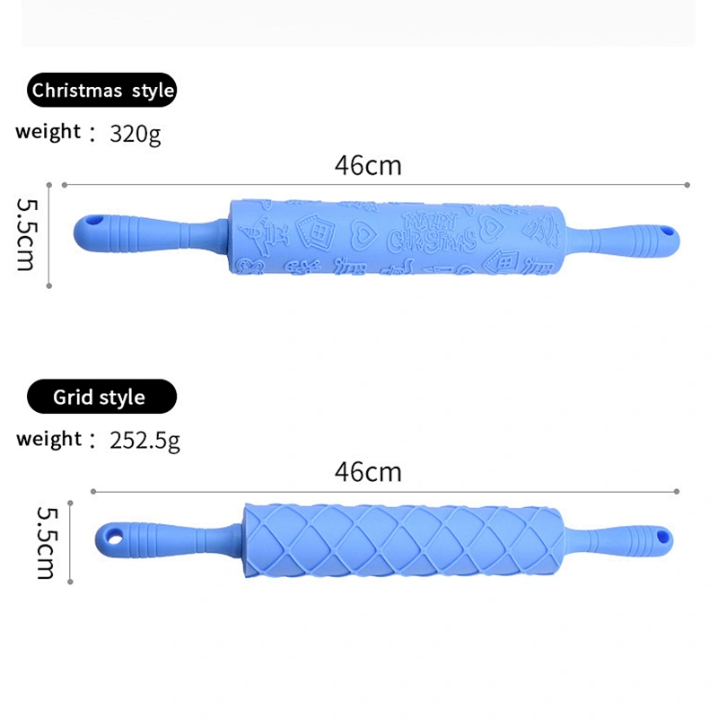 10 Inch Plastic Embossed Rolling Pin Embossing Fondant Rolling Pins Baking Tools Pie Crust Cookie Pastry Icing Clay Dough