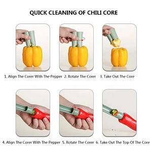 Wholesale Plastic Fruit Corer Barbecue Fresh Chili Cutter Pepper Kitchen Gadgets Jalapeno Corer Core Seed Remover Corer