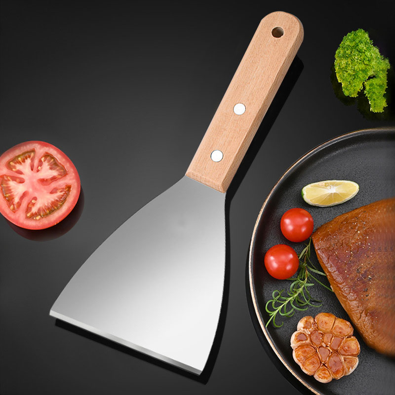 Hot Selling Products 2023 Stainless Steel Griddle Spatula Steak Scraper Bbq Tools Grill Spatula Turner For Bbq Grills