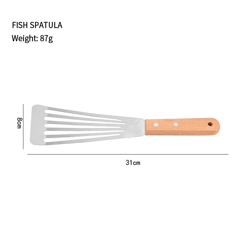 kitchen utensil  Fish Spatula Kitchen Stainless Steel Slotted Turner Spatula Nonstick Silicone Cookware slotted fish turner