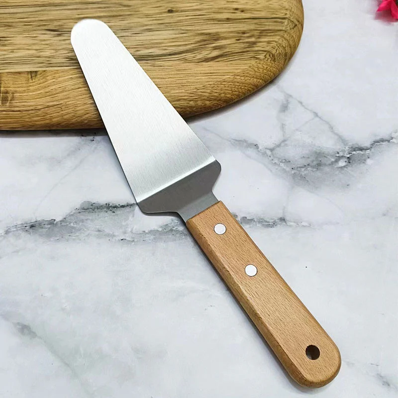Hot Sale Stainless Steel Triangular Pizza Server Kitchen Tool Pizza Cutting Knife Cake Spatula Cheese Shovel Pizza Cake Turner