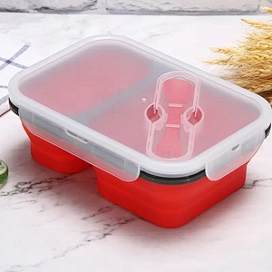 Bento Lunch Box 2 Compartment Durable food storage container collapsible lunch box containers
