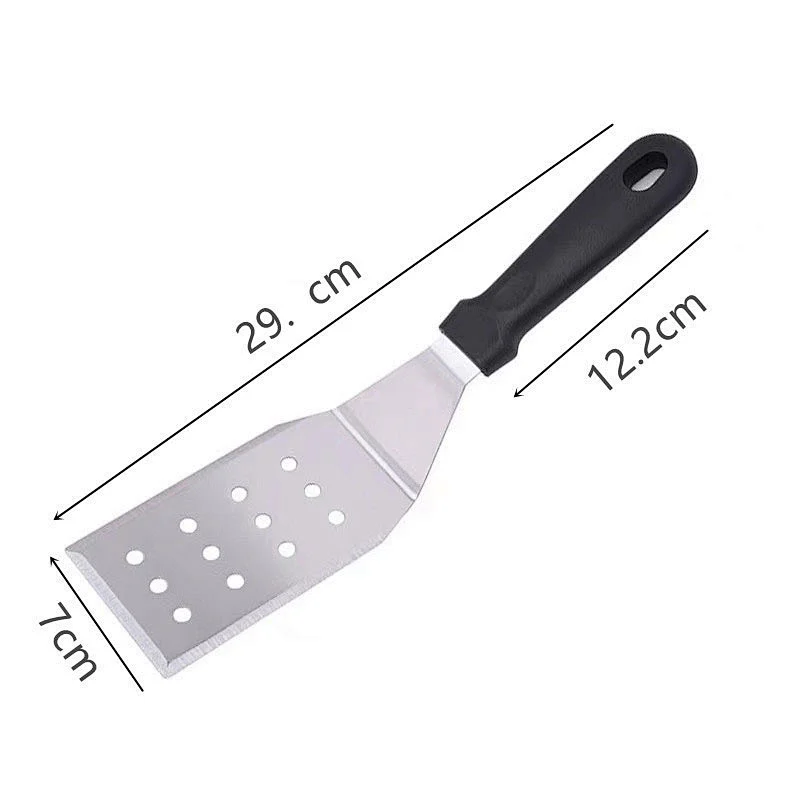 Metal Griddle Spatula BBQ Tools Slotted Spatula Turner BBQ Grill  Stainless Steel Spatula with Round Holes