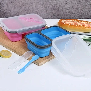 Bento Lunch Box 2 Compartment Durable food storage container collapsible lunch box containers