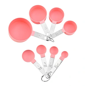 8pcs Measuring Cup And Digital Measuring Spoon Set With stainless steel Handle Convenient And Practical Kitchen Measuring Tool