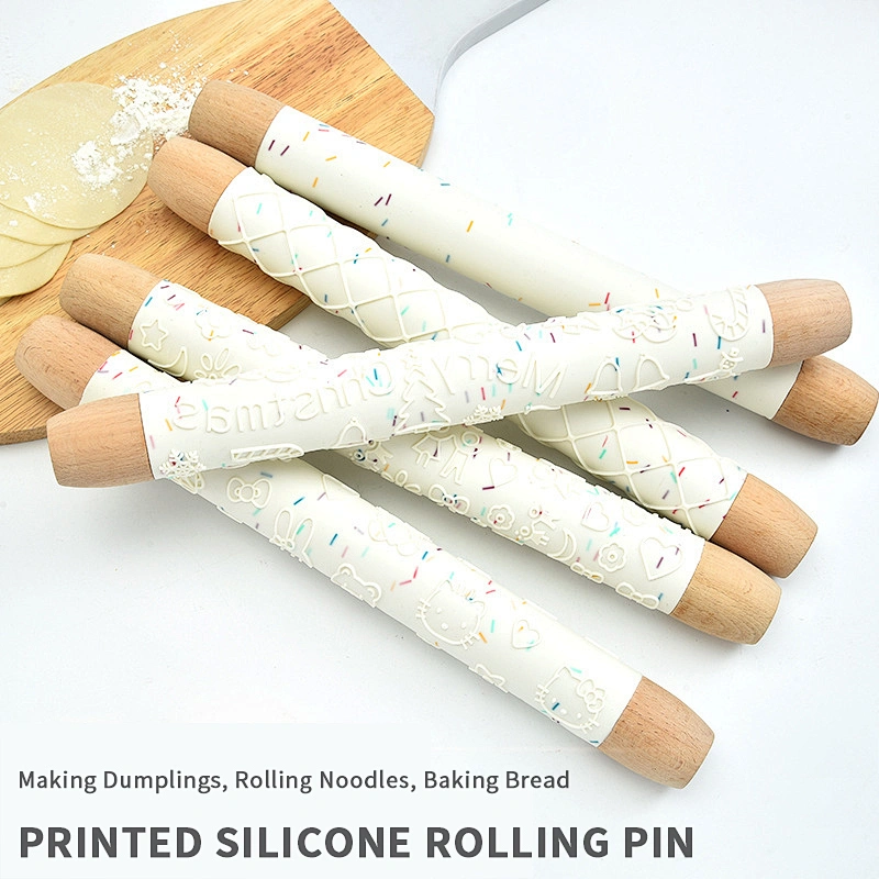 Factory Selling Non Stick Baking Fondant Mini Pizza Dough Roller Baking Utensils Silicone Rolling Pin Professional Rolling Pin